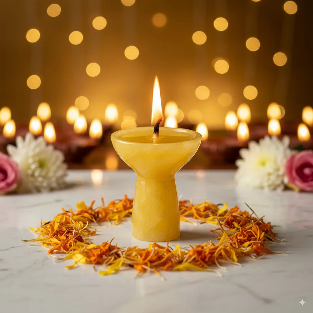 Yellow Aventurine Deepak with stand