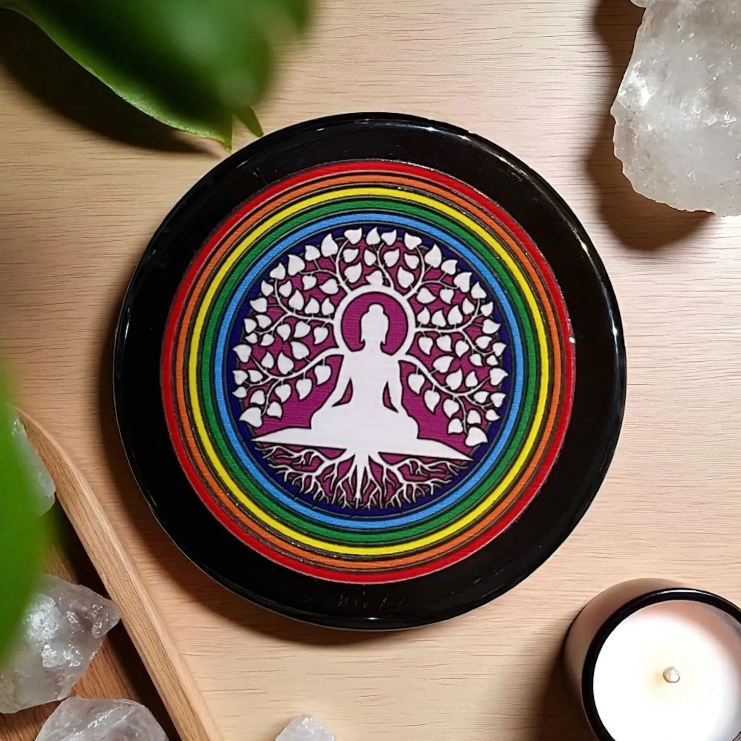 Black Agate Crystal Charging Plate