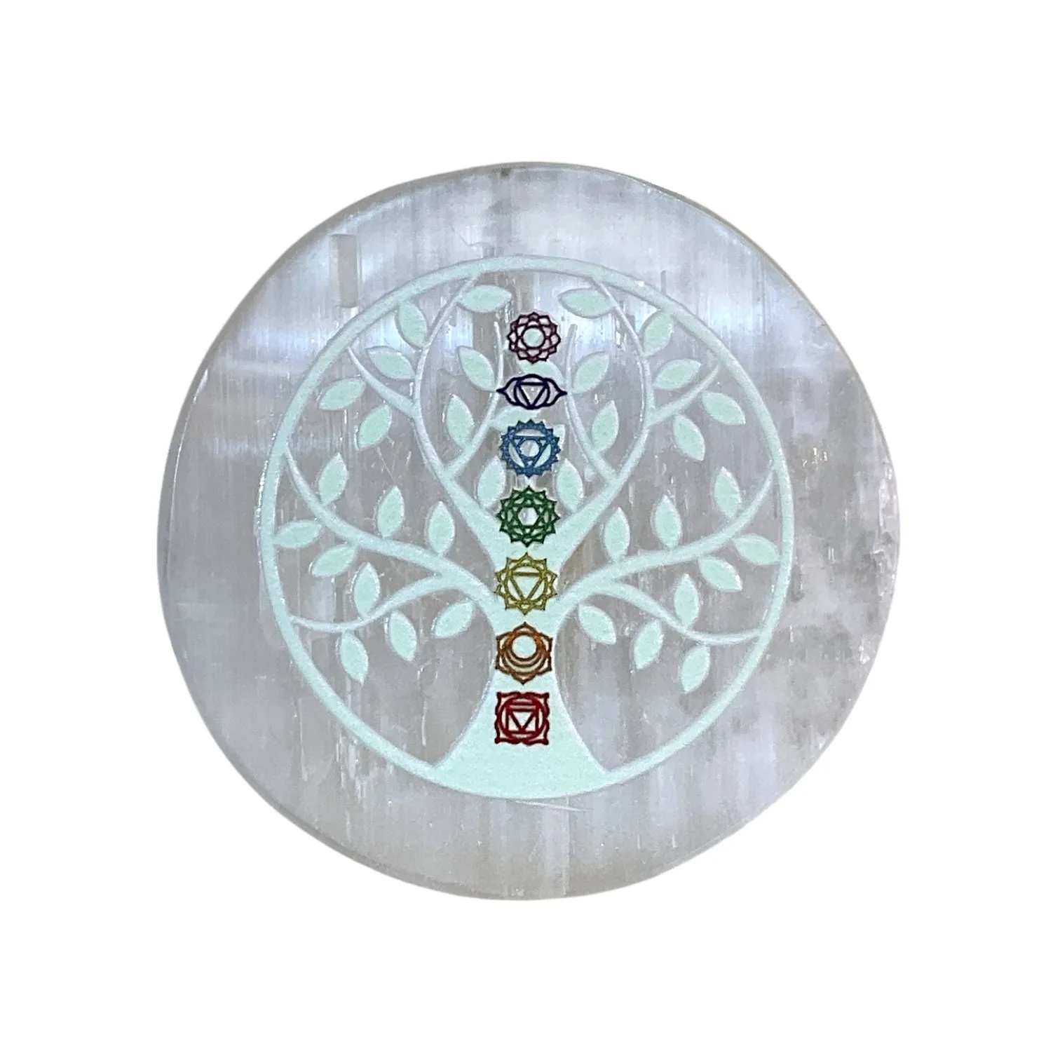 Selenite Round Charging Plate
