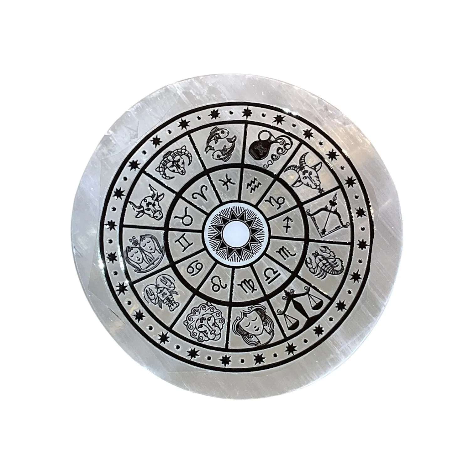 Selenite Round Charging Plate