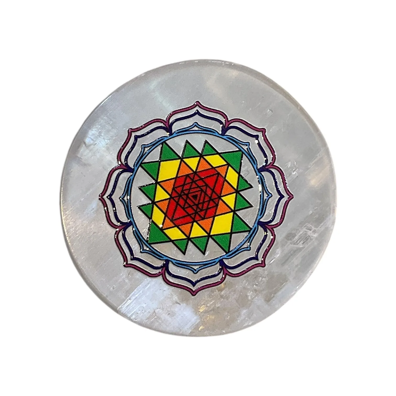 Selenite Round Charging Plate