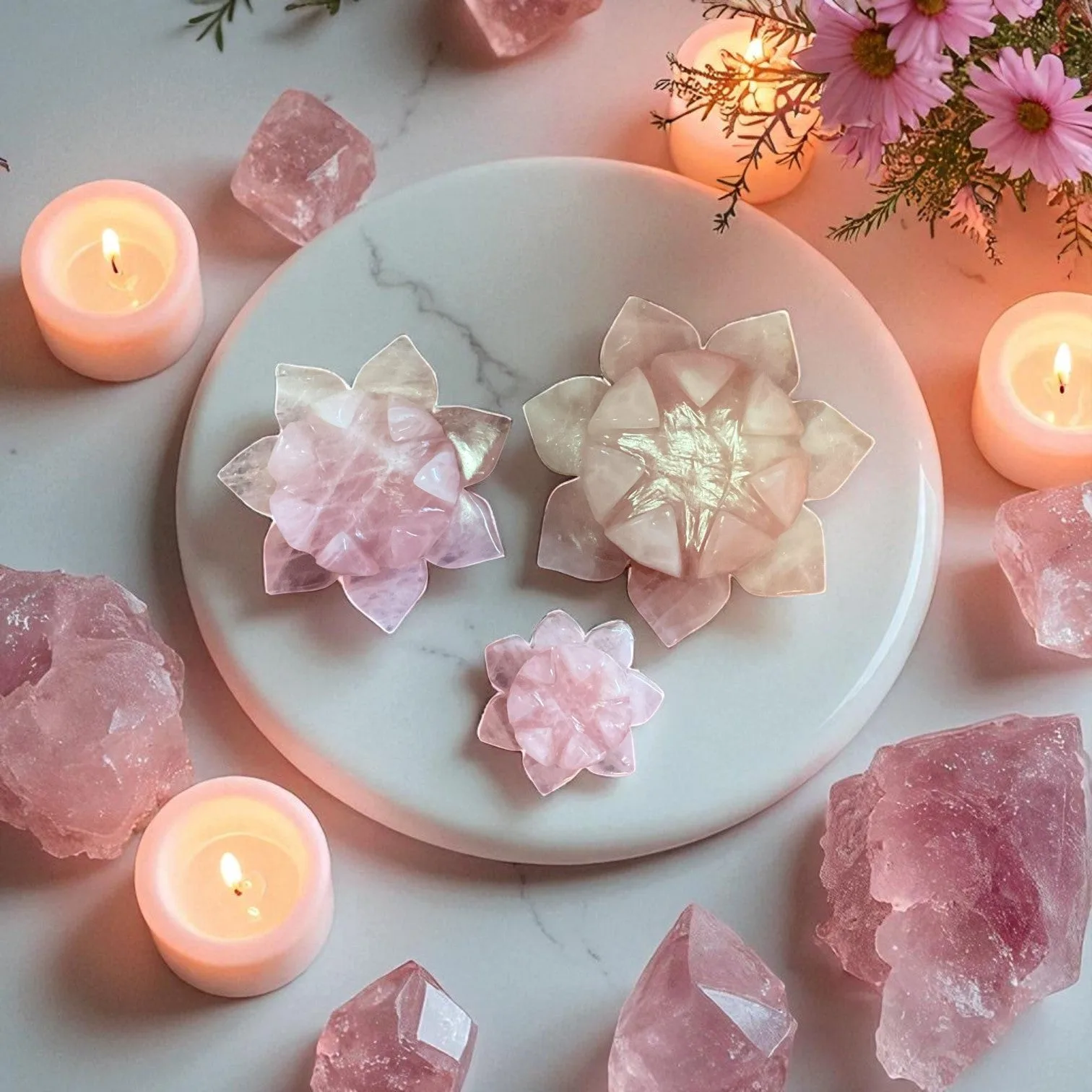 Rose Quartz Lotus
