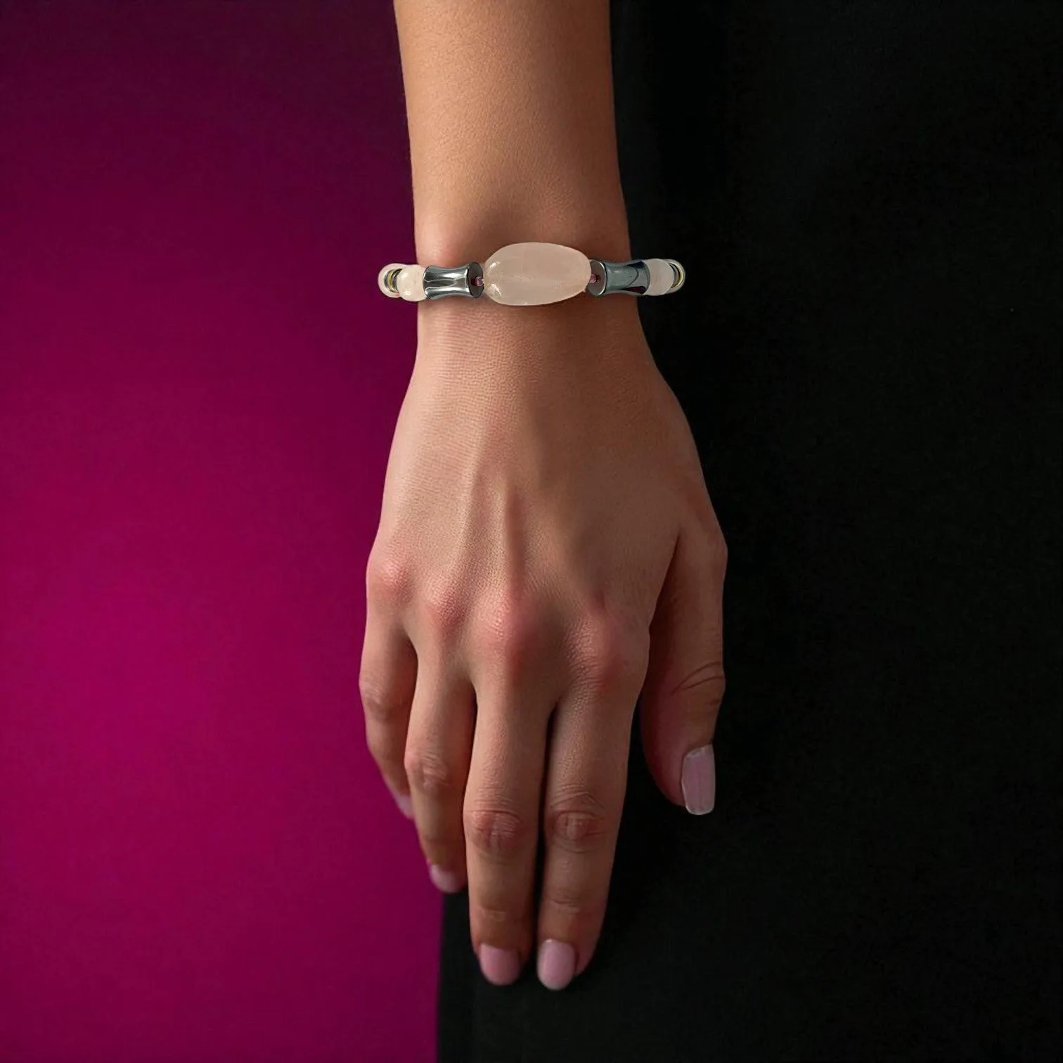Rose Quartz with Hematite Bracelet