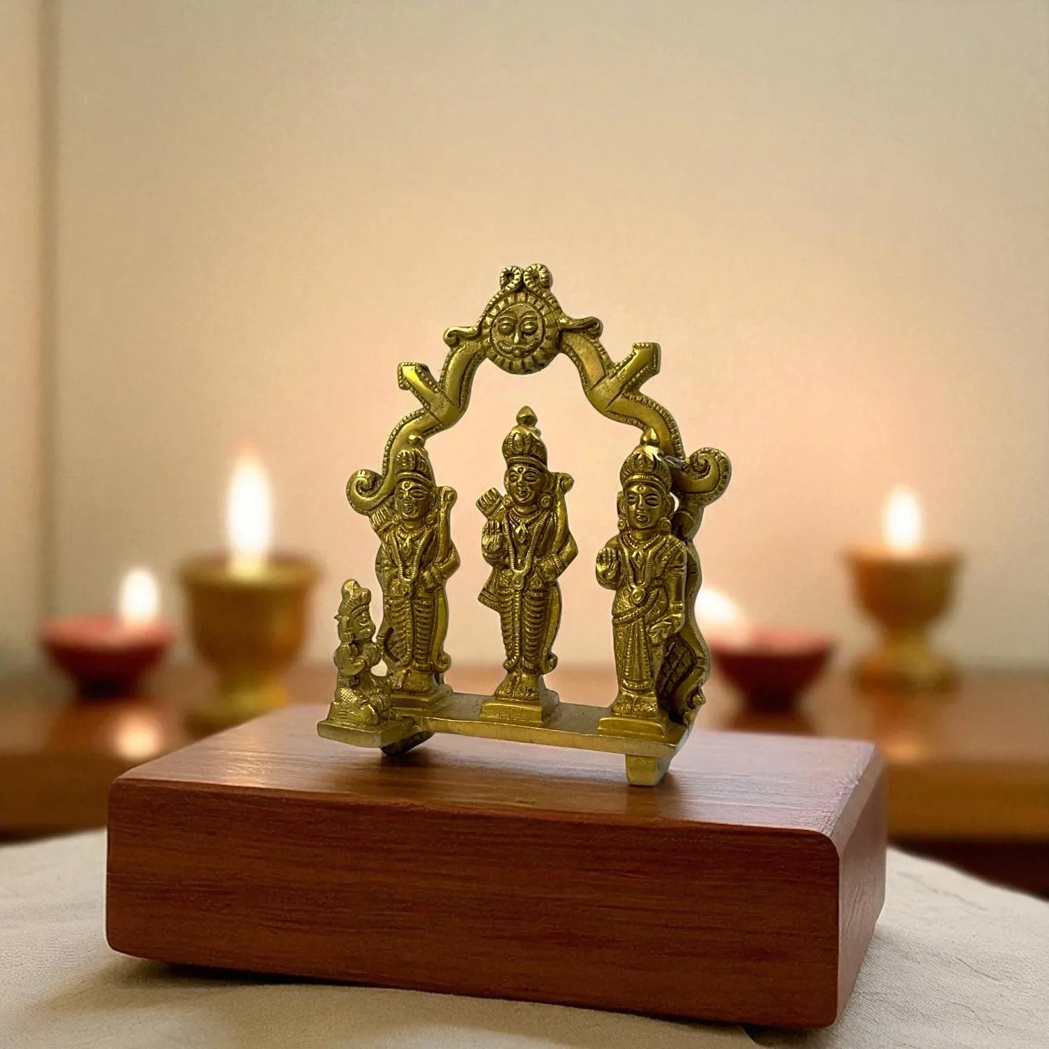 Brass Ram Darbar Idol (Ram, Sita, Lakshman & Hanuman)