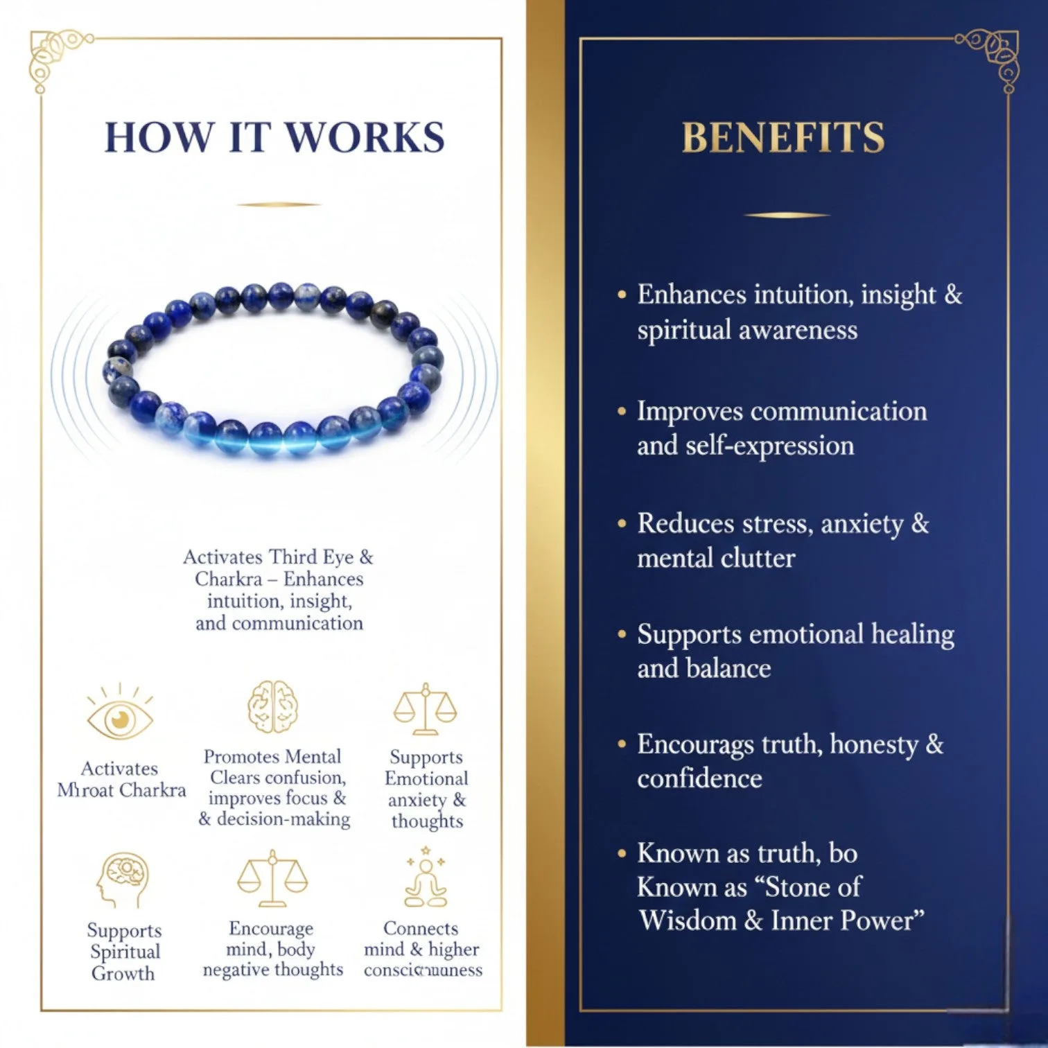 Lapis Lazuli Bracelet (5-6)mm