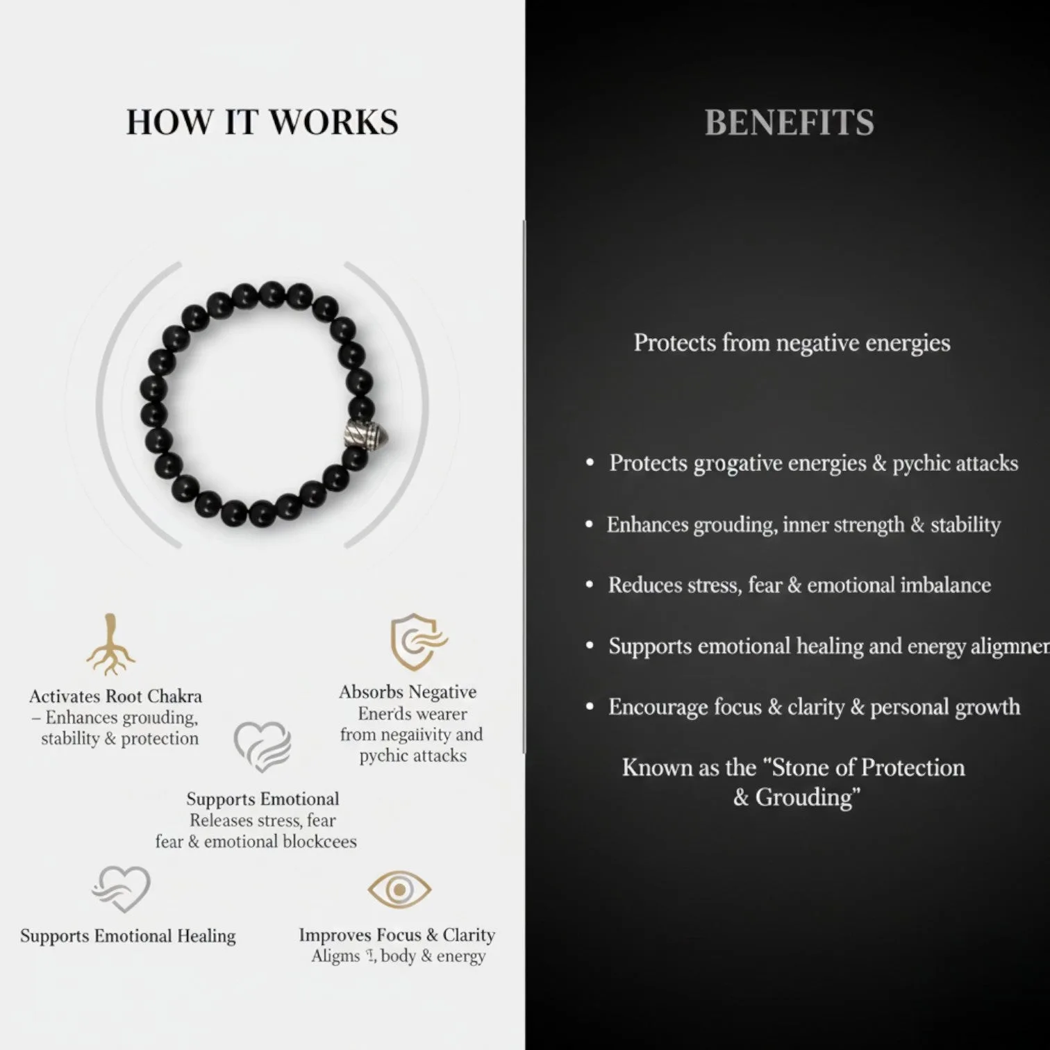 Black Obsidian Stress Relief & Focus Bracelet
