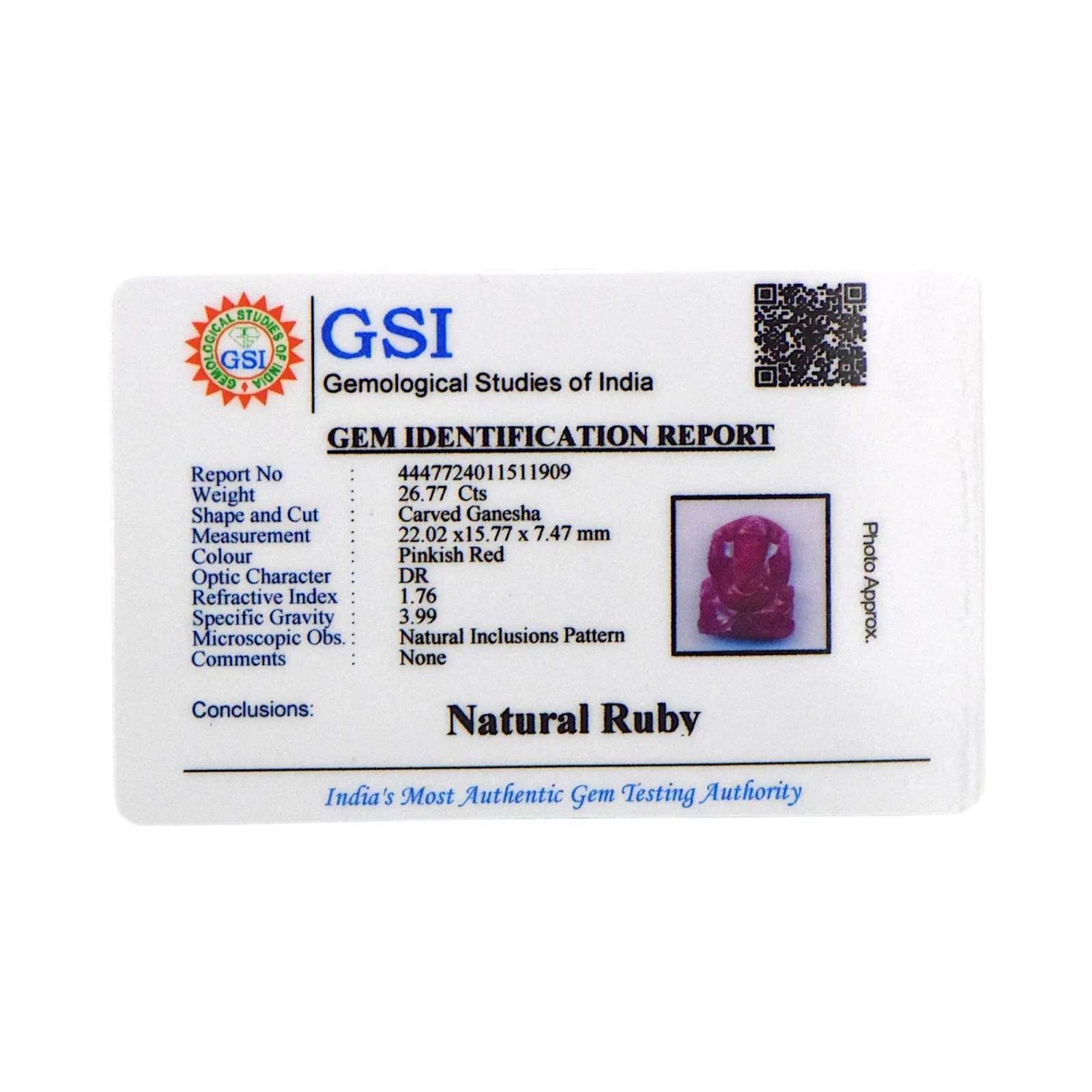 Ruby Ganesha - 26.77 Carat