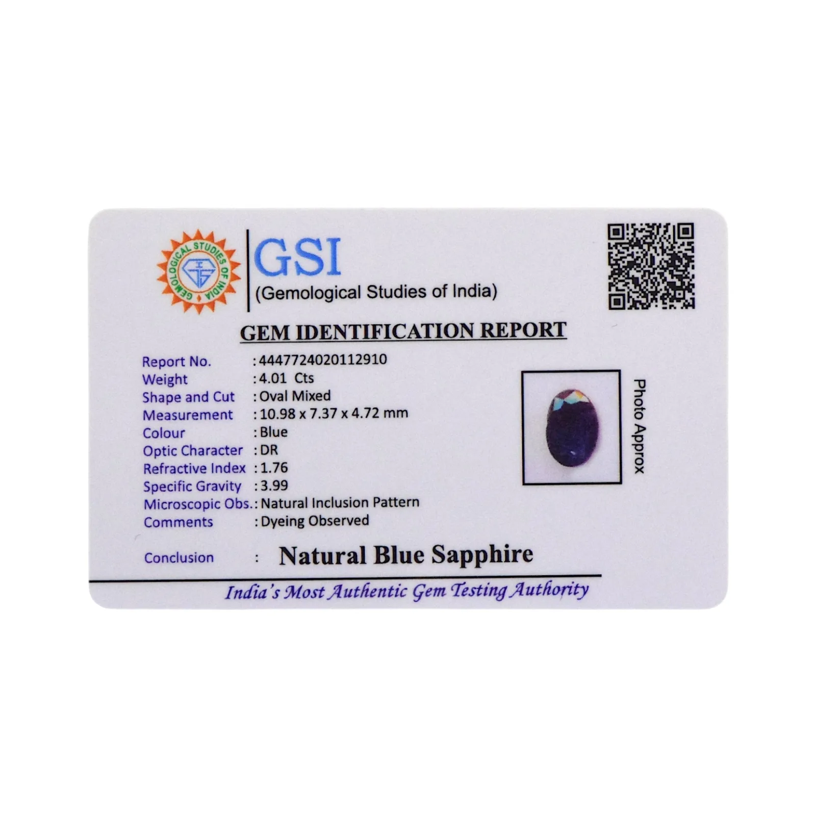 Blue Sapphire - 4.01 Carat