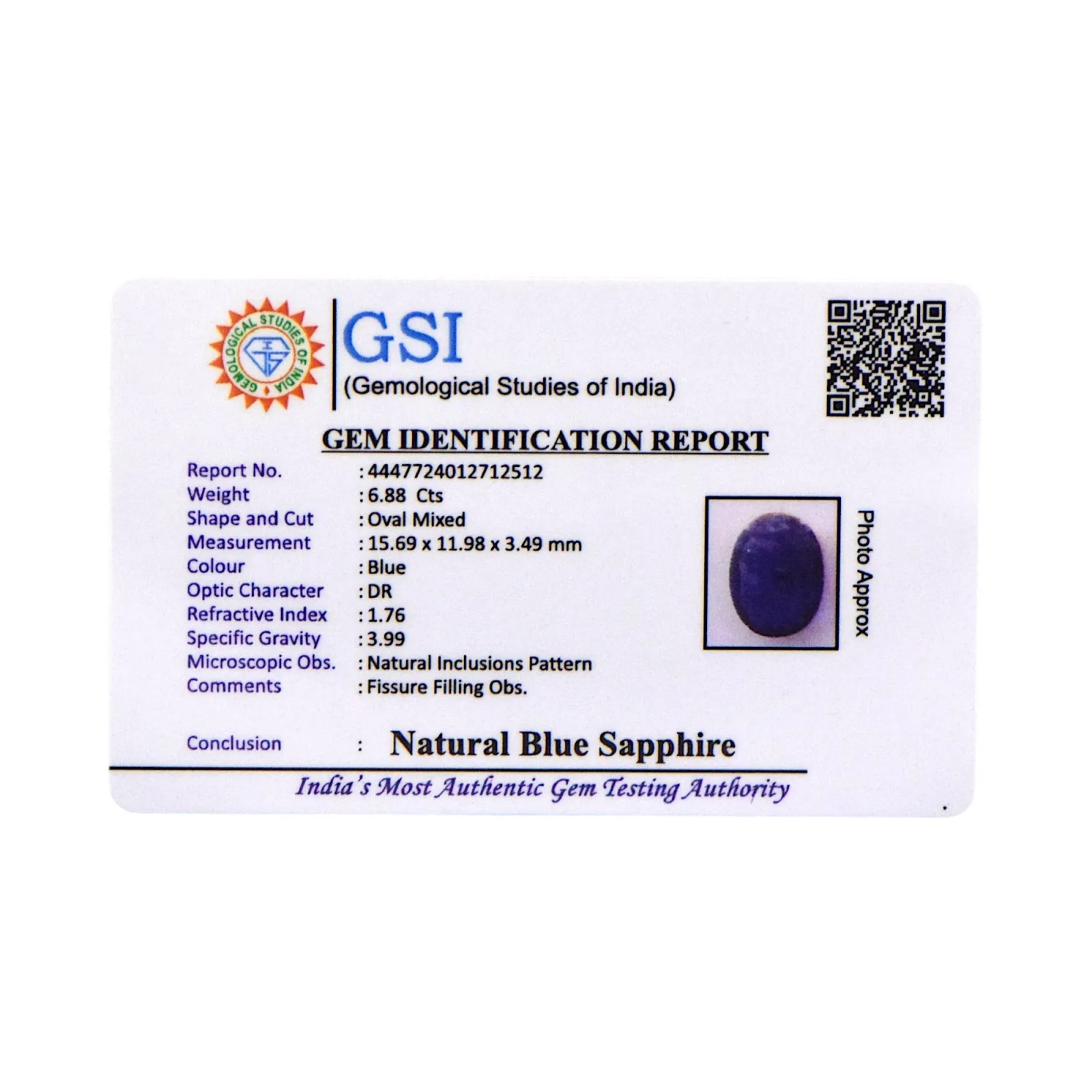 Blue Sapphire - 6.88 Carat