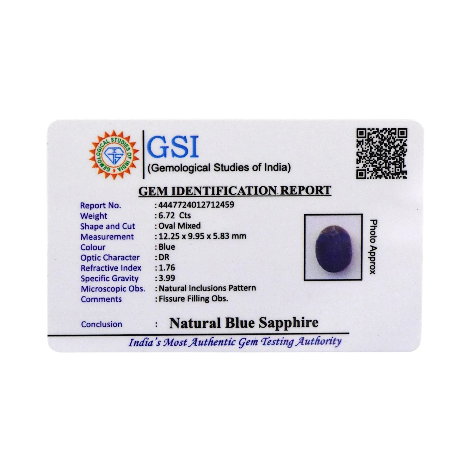 Blue Sapphire - 6.72 Carat