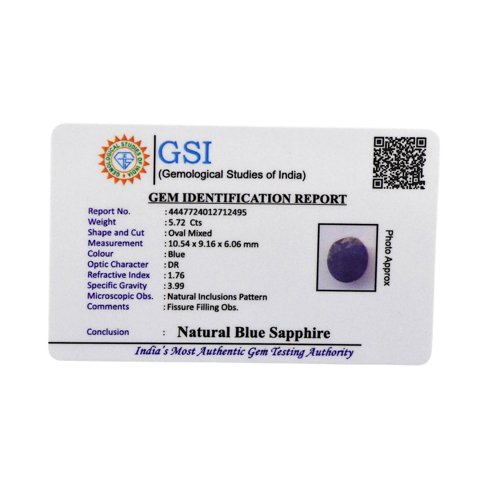 Blue Sapphire - 5.72 Carat