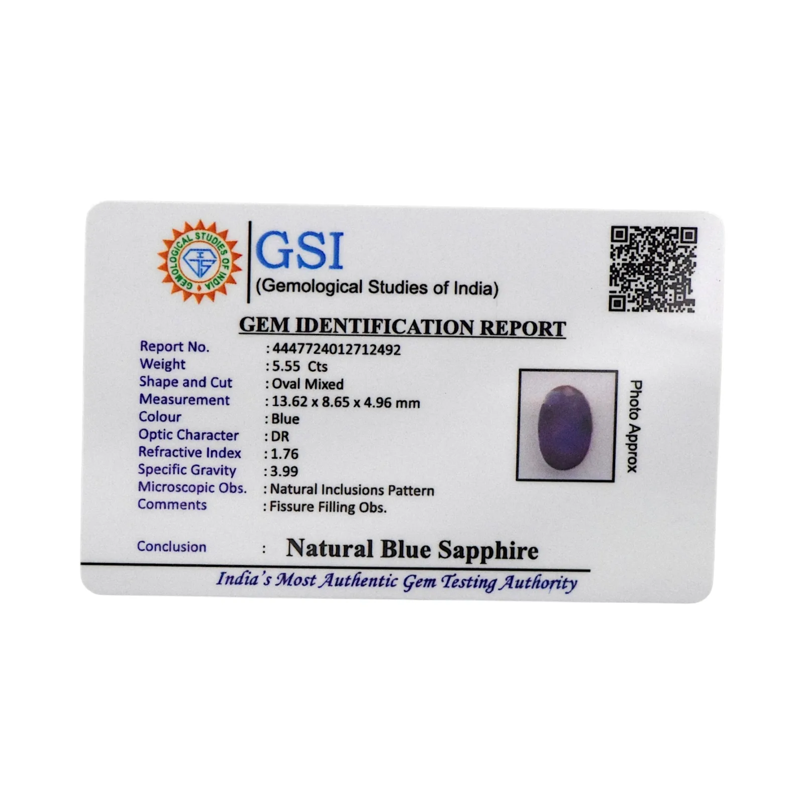 Blue Sapphire - 5.55 Carat