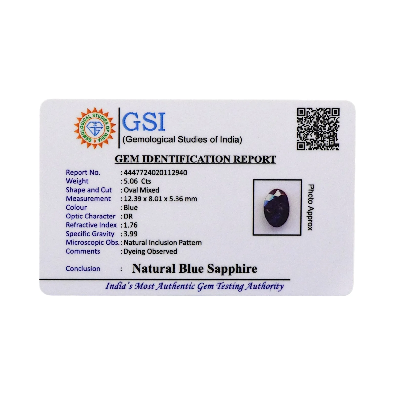 Blue Sapphire - 5.06 Carat