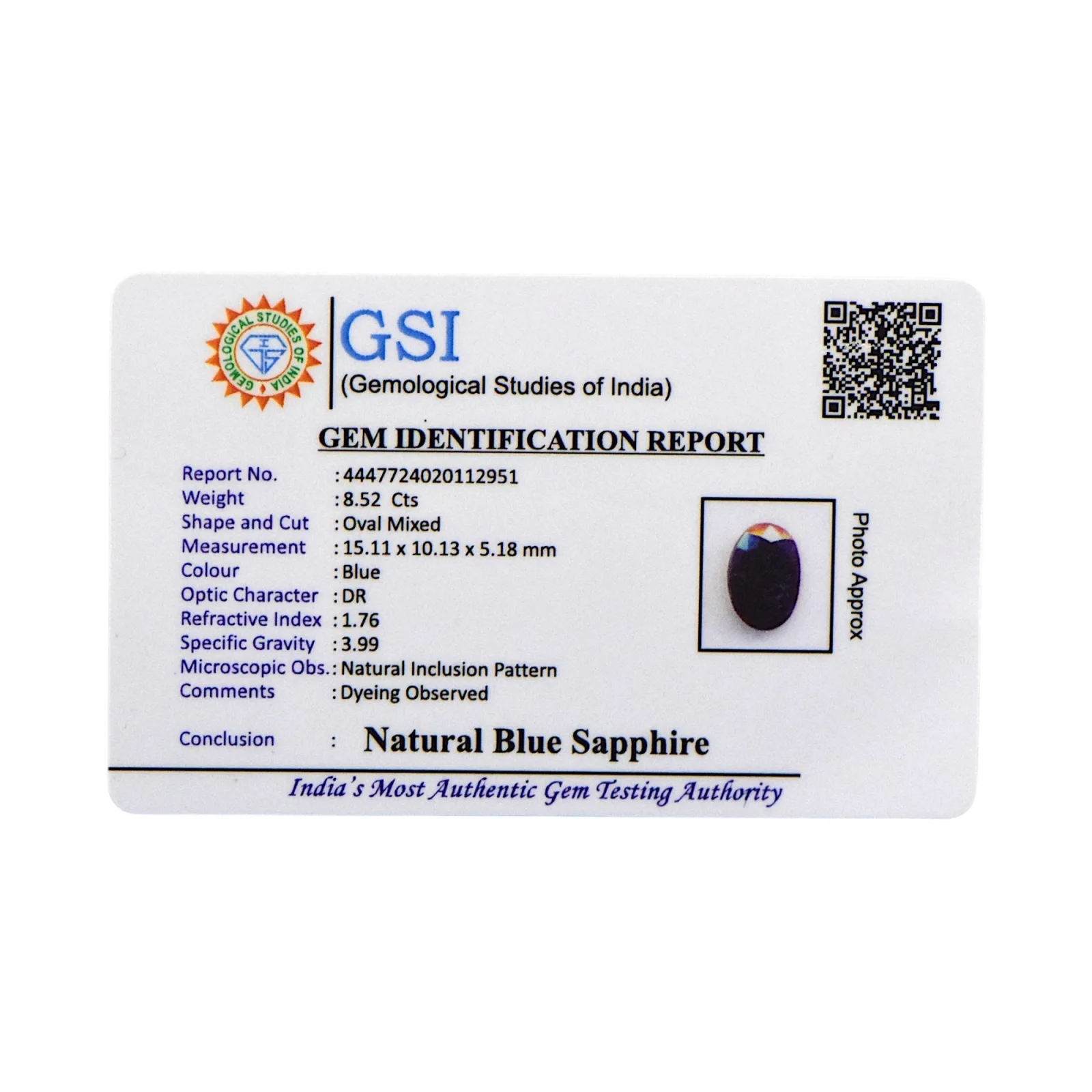 Blue Sapphire - 8.52 Carat
