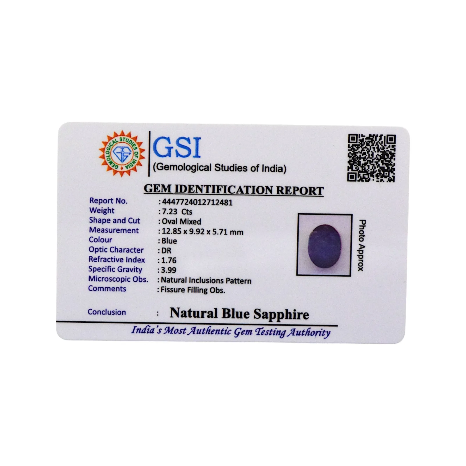 Blue Sapphire - 7.23 Carat