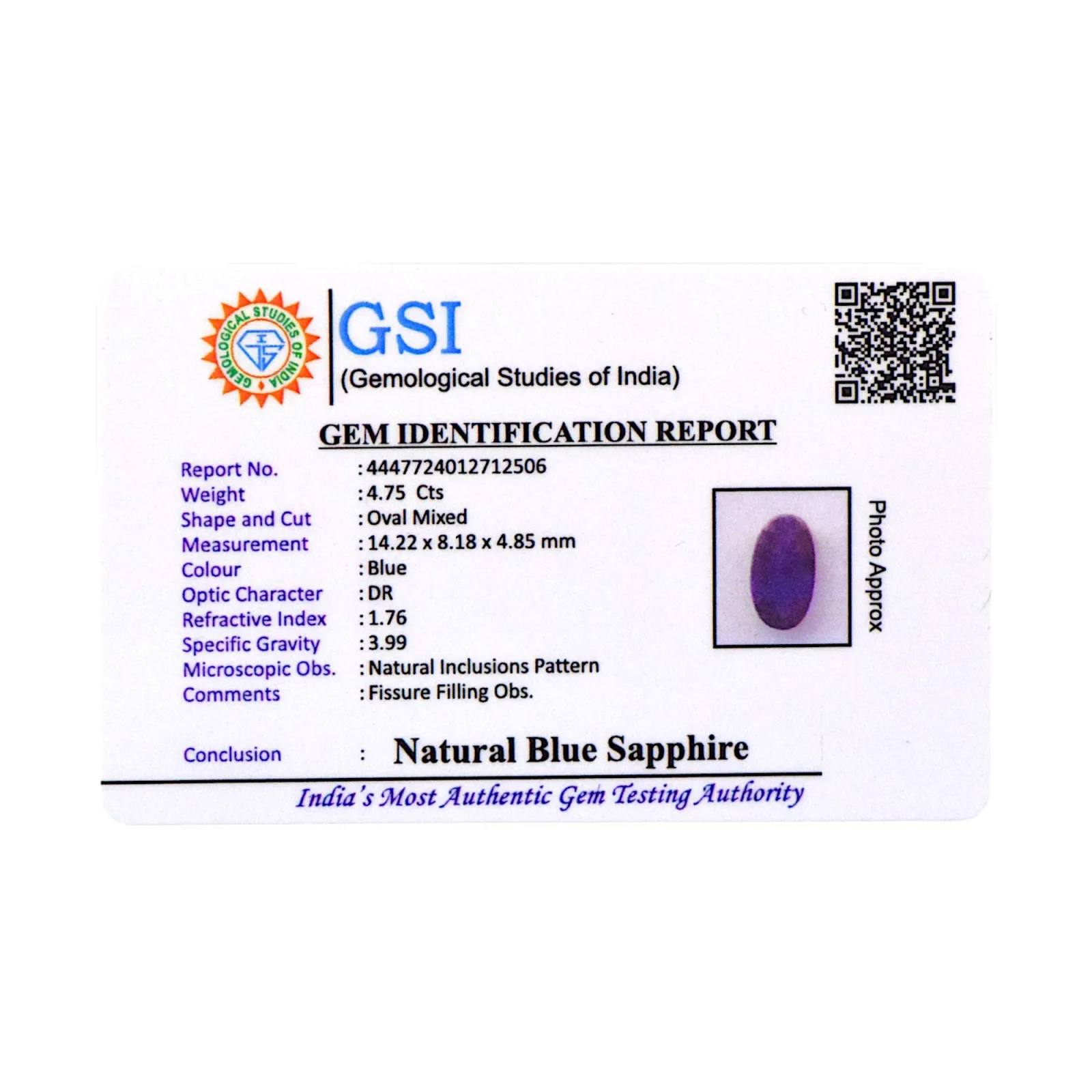 Blue Sapphire - 4.75 Carat