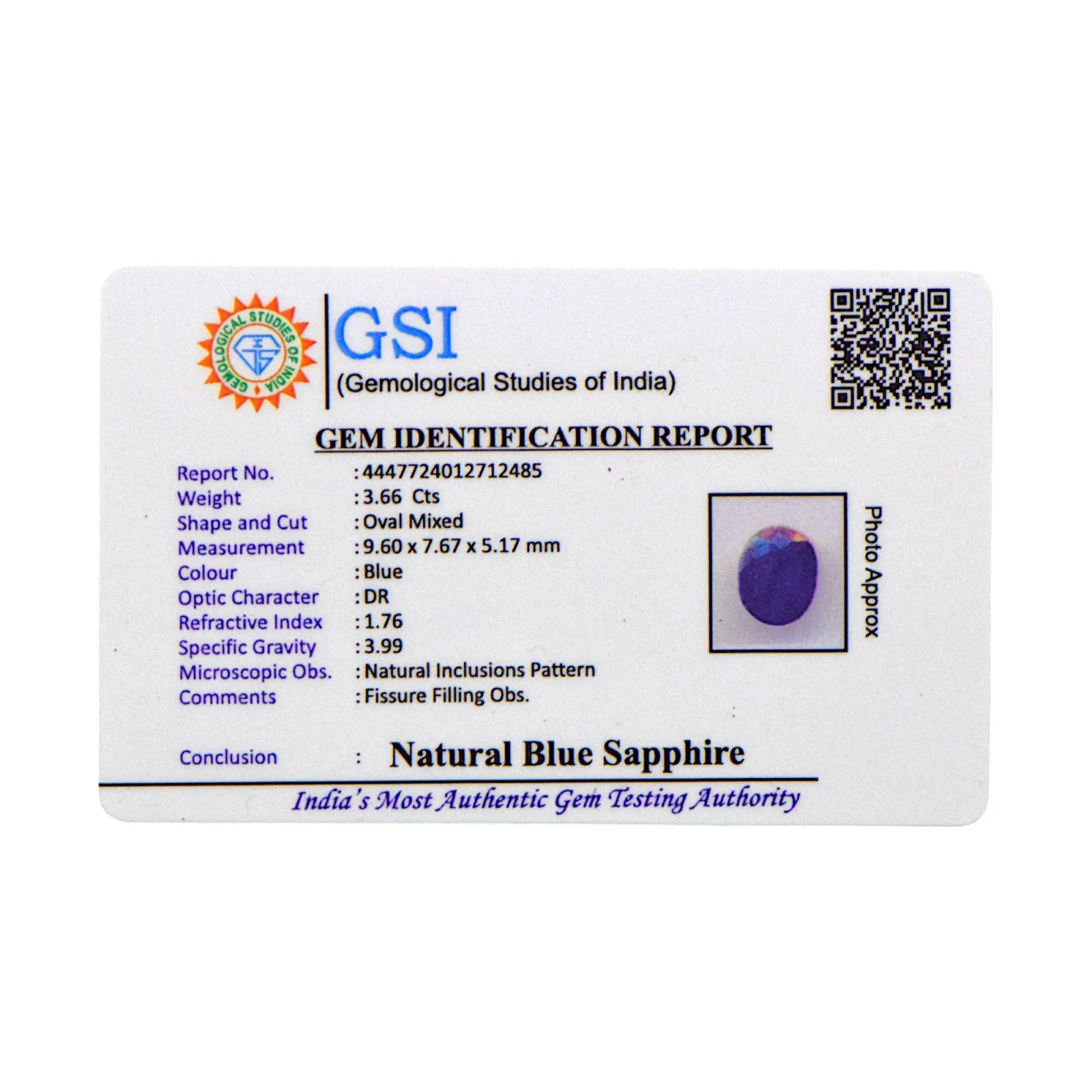 Blue Sapphire - 3.66 Carat