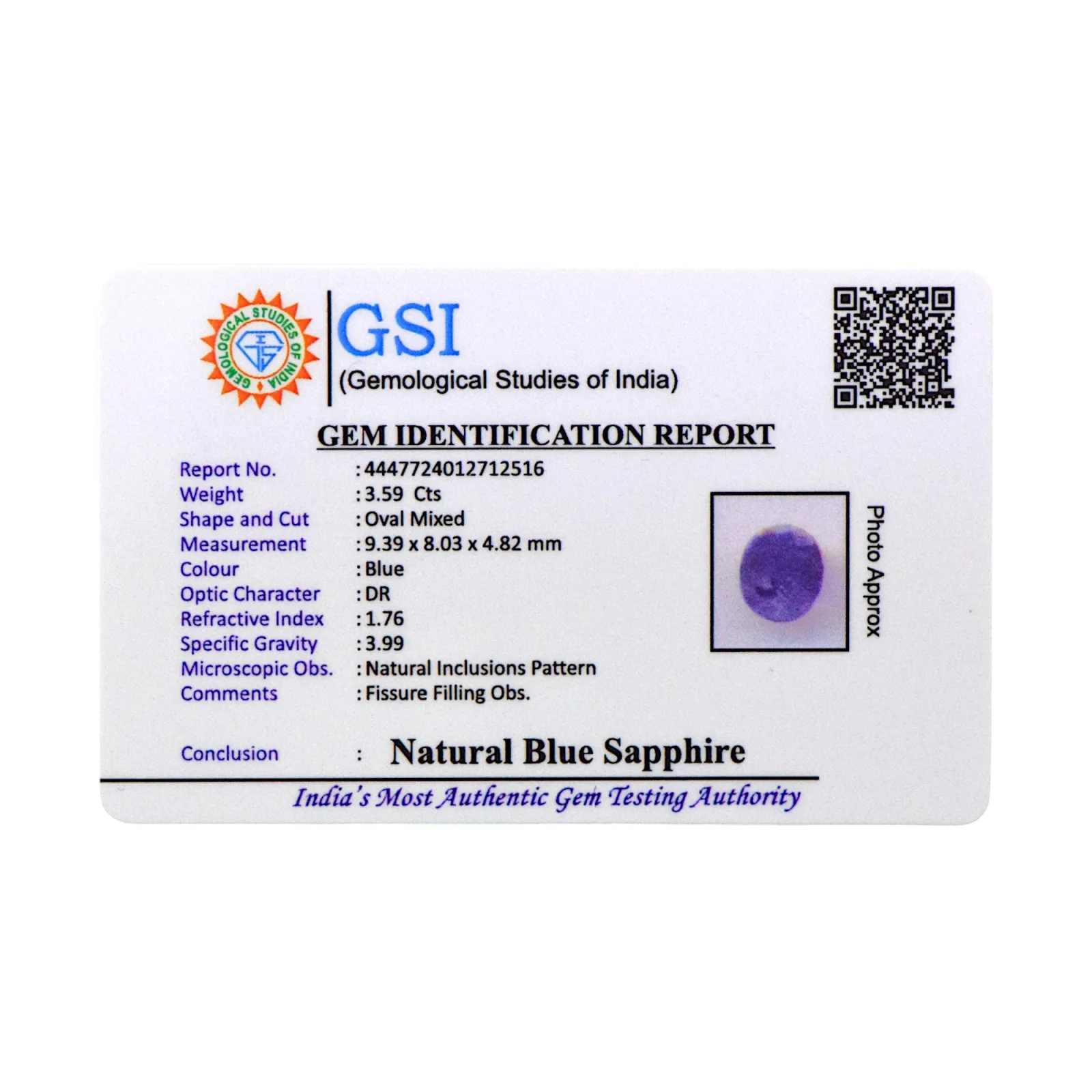 Blue Sapphire - 3.59 Carat