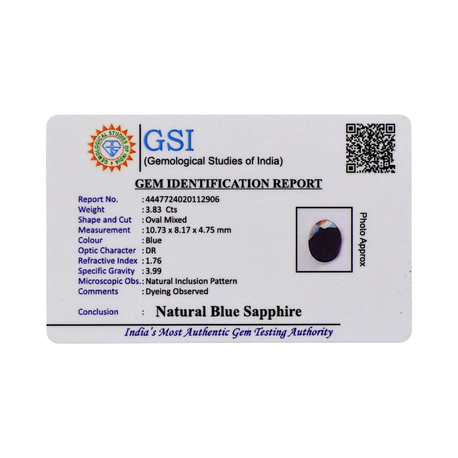 Blue Sapphire - 3.83 Carat