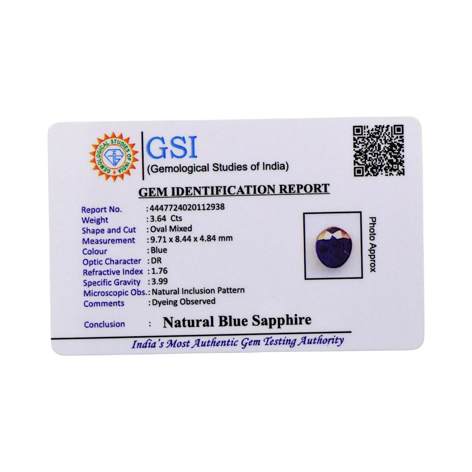 Blue Sapphire - 3.64 Carat