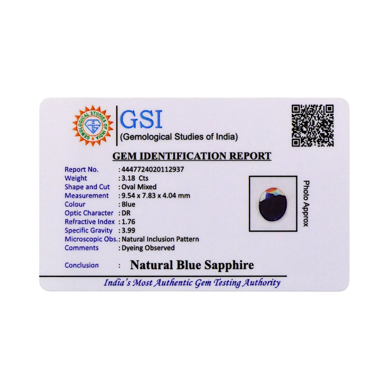 Blue Sapphire - 3.18 Carat
