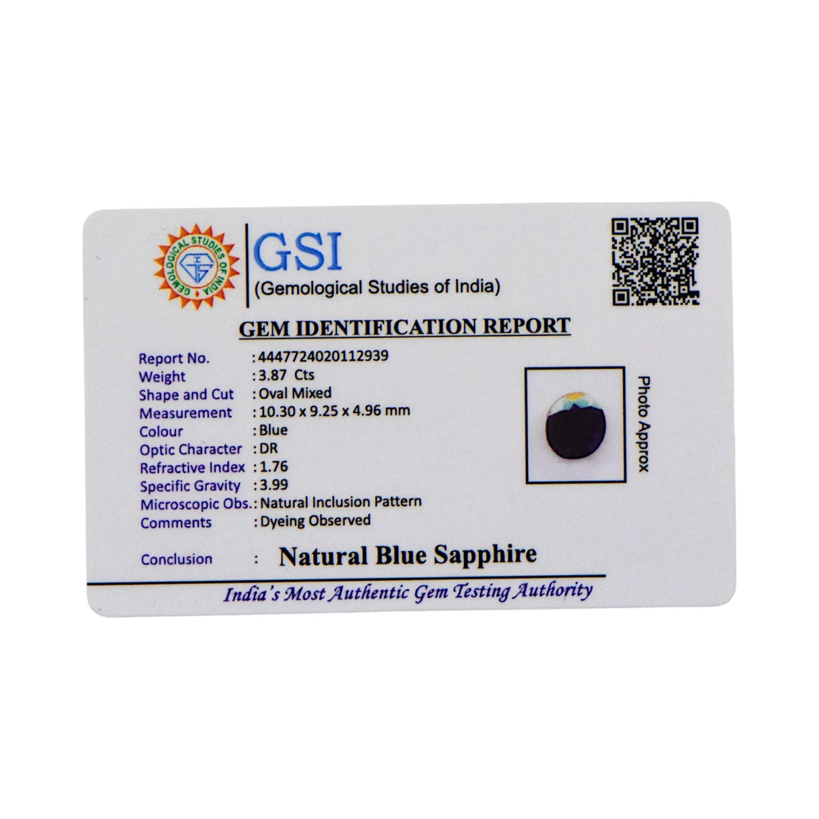 Blue Sapphire - 3.87 Carat