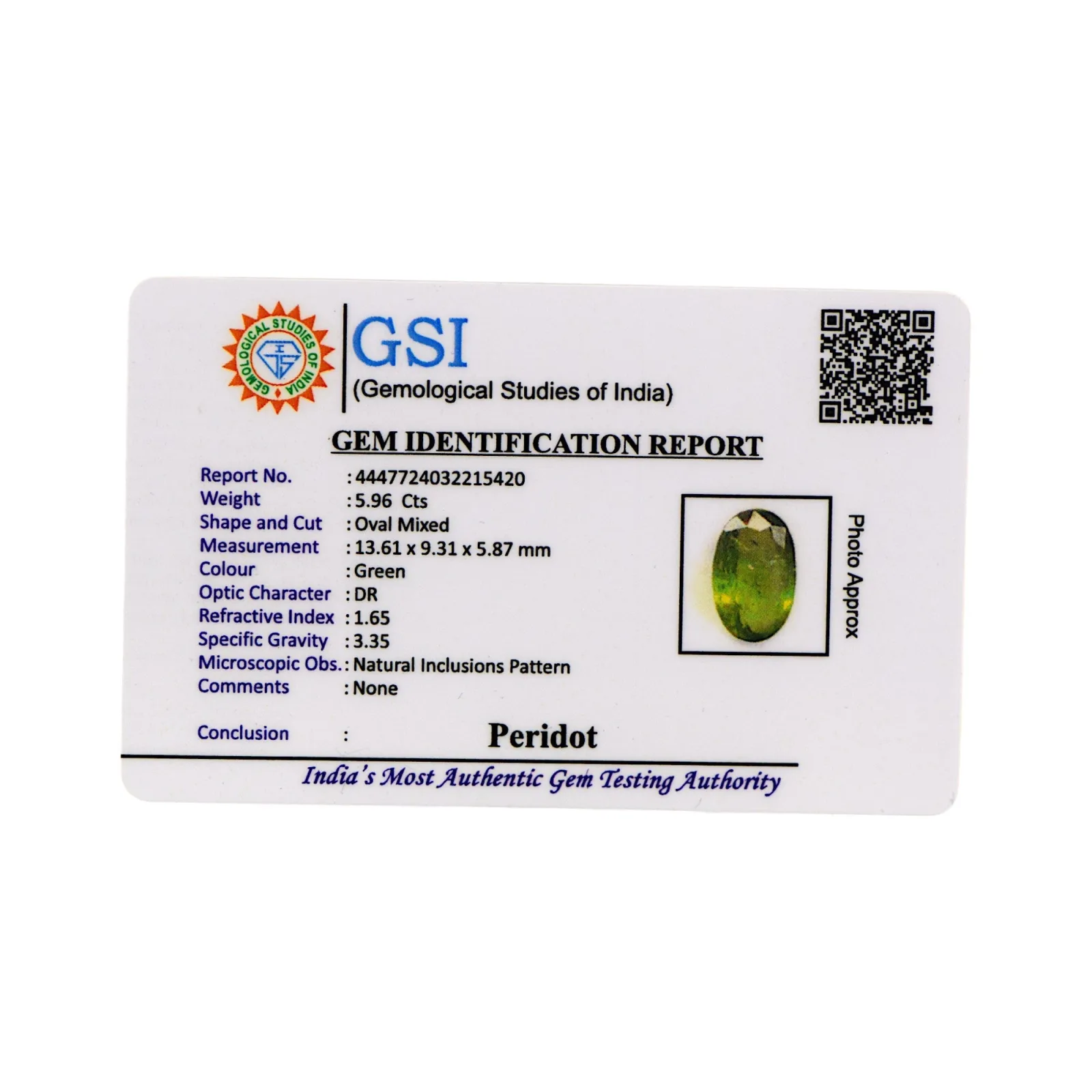 Peridot - 5.96 Carat