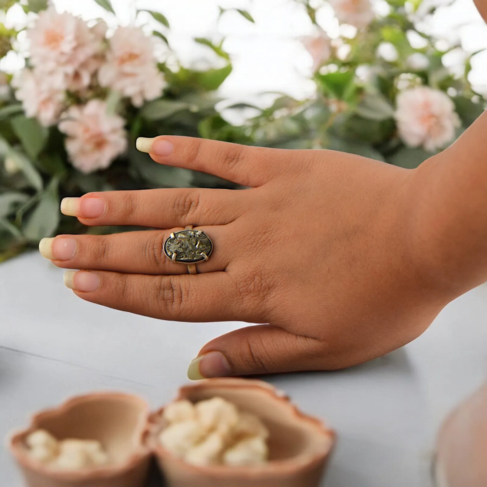 Golden Pyrite Money Magnet Ring / Money,Wealth & Abundance