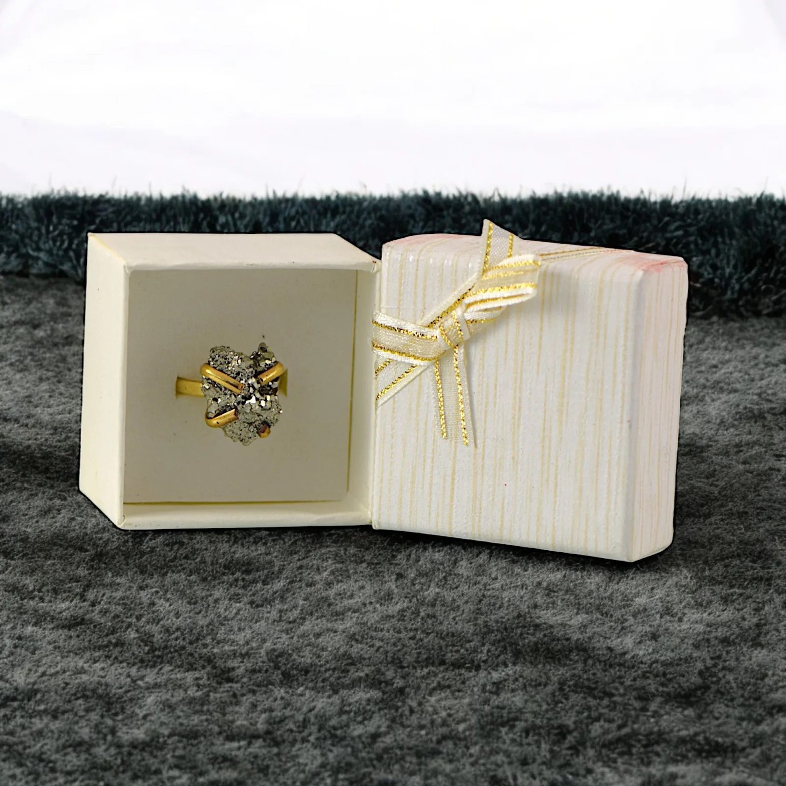 Golden Pyrite Money Magnet Ring / Money & Abundance