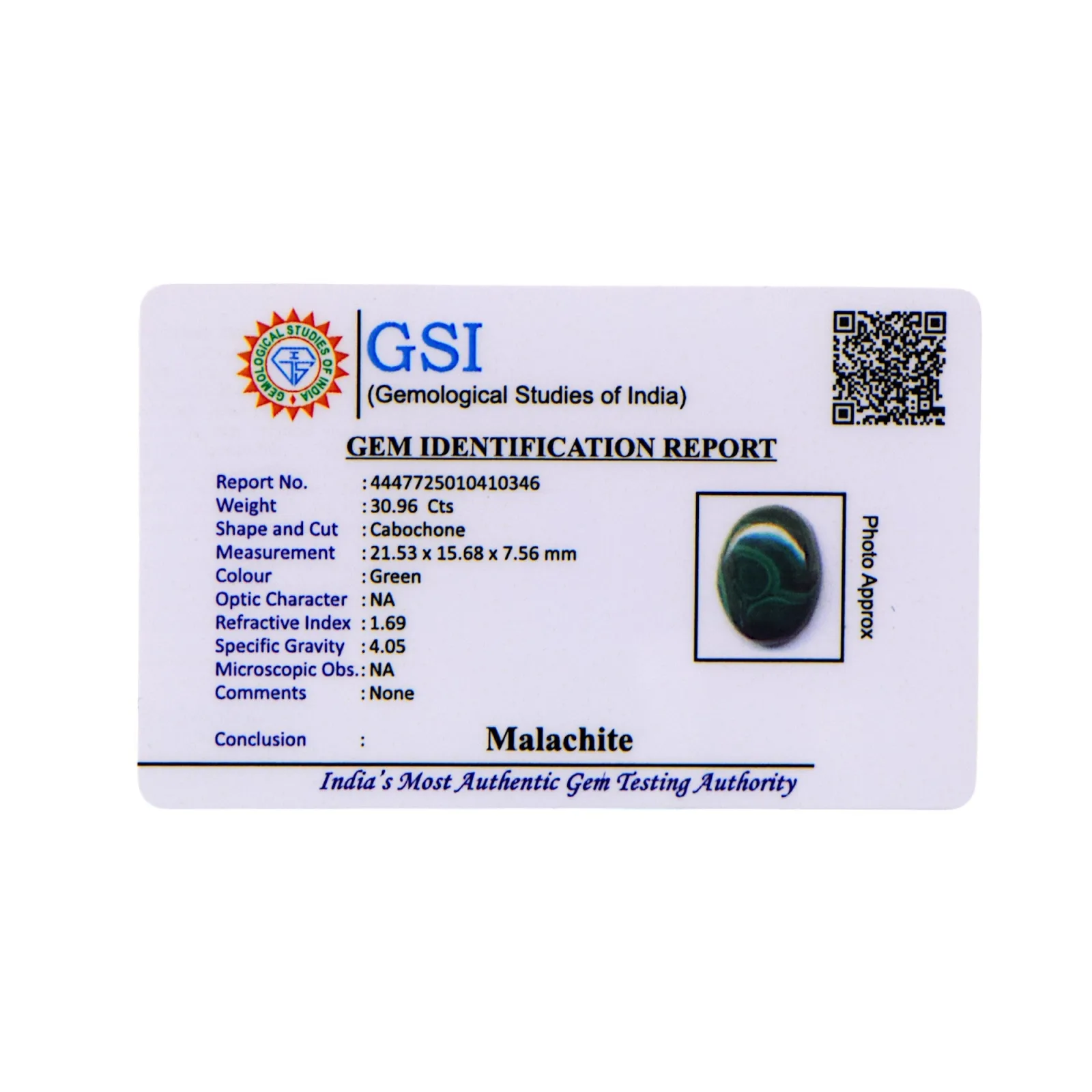 Malachite - 30.96 Carat