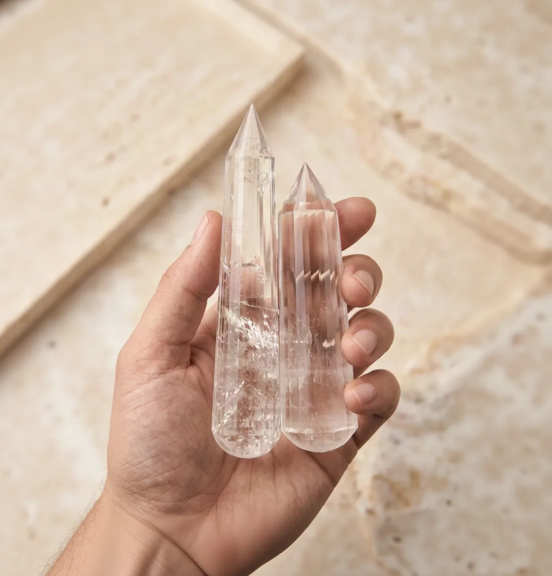 clear quartz (wand) 32 Cut ( 8 X 12 cm )