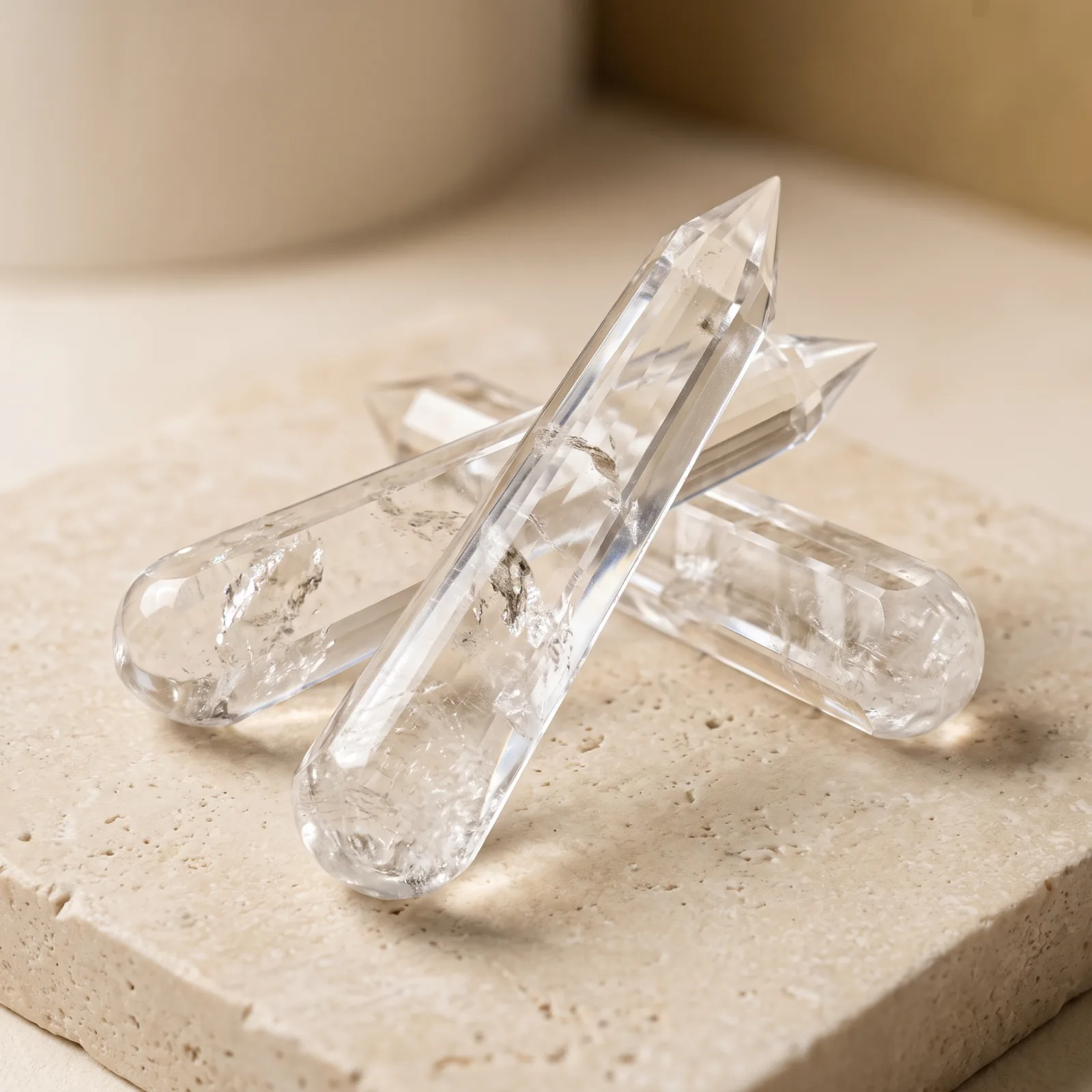 clear quartz (wand) 32 Cut ( 8 X 12 cm )