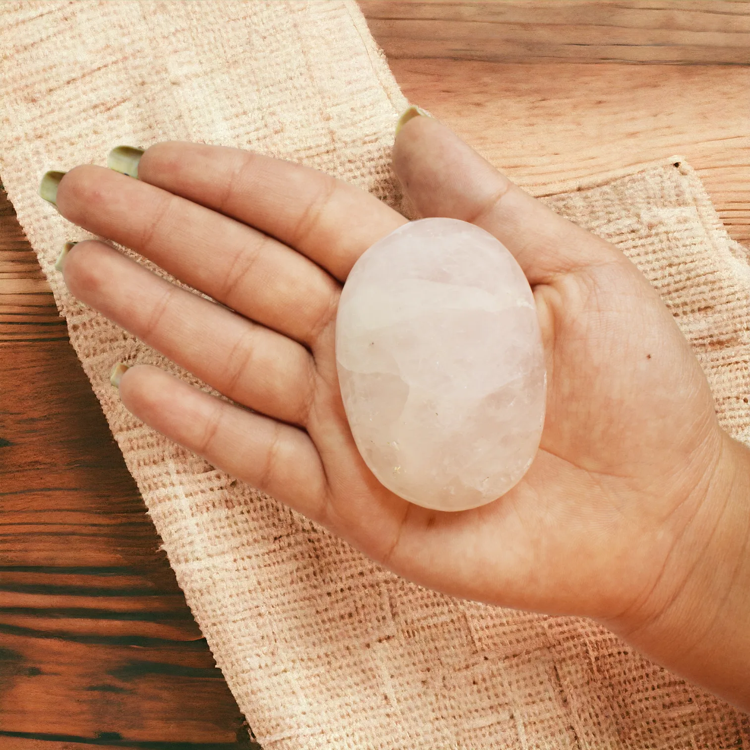 Rose Quartz Palm Stone