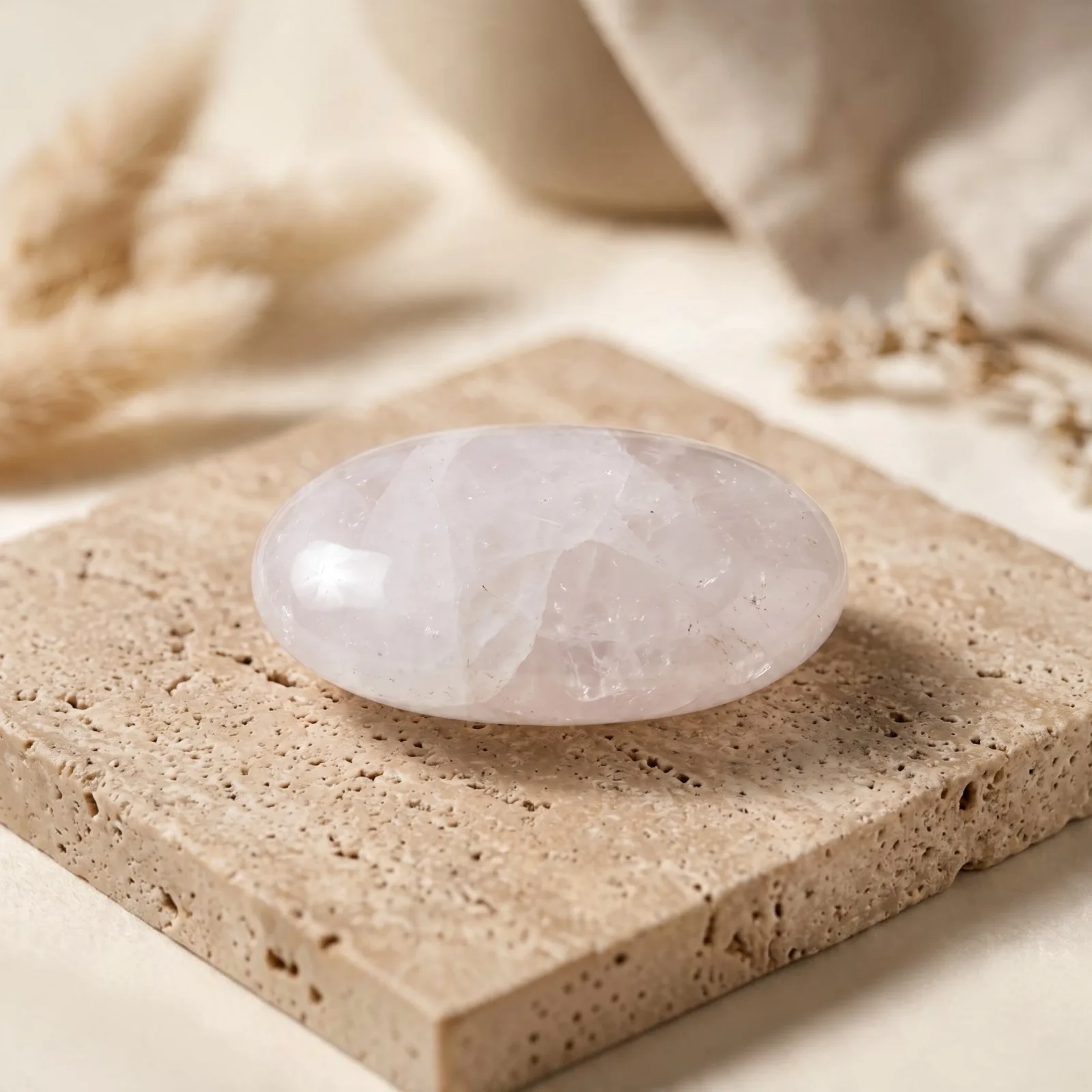Rose Quartz Palm Stone