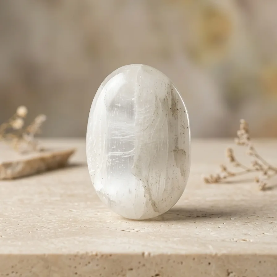 Selenite Palm Stone