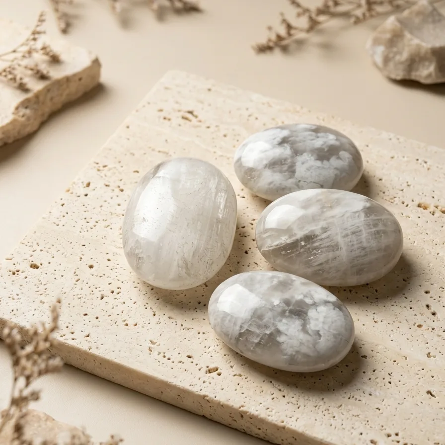Selenite Palm Stone