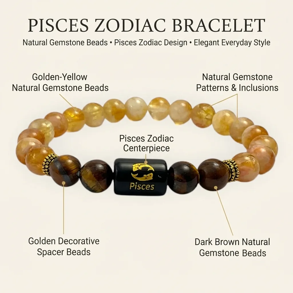 Pisces Tiger Eye & Citrine (Bracelet)