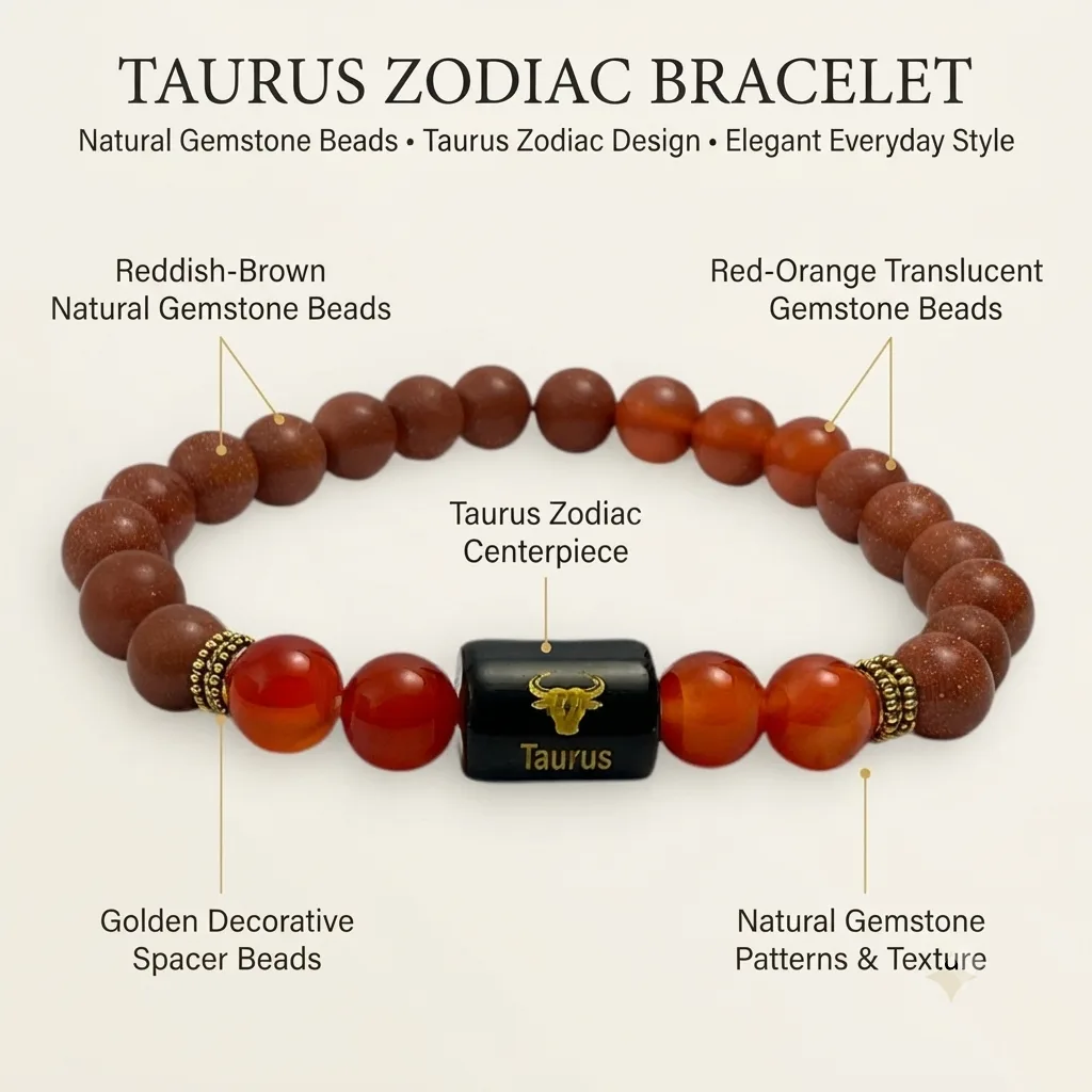 Taurus Carnelian & Sunstone (Bracelet)